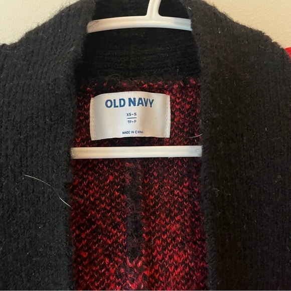 Old Navy Buffalo Plaid Open Cardigan XS-S Cozy Chunky Knit Fall Winter Layering - Picture 2 of 7